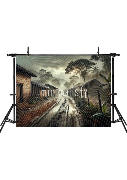 Yağmurlu Bir Kırsal Manzara Arka Plan 200X150CM, Stüdyo Fonu fiyatları