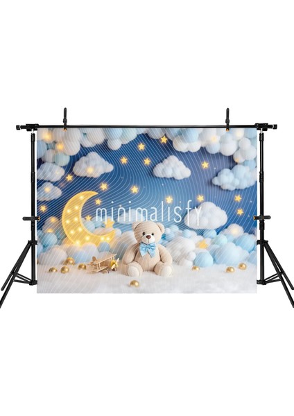 Gökyüzü Temalı Arka Plan: Bulutlar, Ay ve Yıldızlar ile 200X150CM Stüdyo Fonu fiyatları