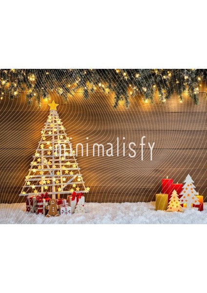 Büyülü Arka Plan ile Mutlu Noelleri Yansıtan 200X150CM, Stüdyo Fonu