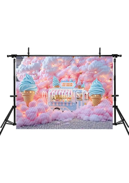 Çarpıcı Pembenin ve Mavi Dondurmaların Muhteşem Uyumu, 200X150CM, Stüdyo Fonu fiyatları