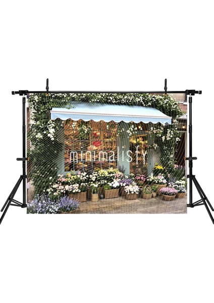 Ahşap Sepetler Içinde Çiçeklerle Dolu Renkli Dükkan Arka Plan, 200X150CM, Stüdyo Fonu fiyatları