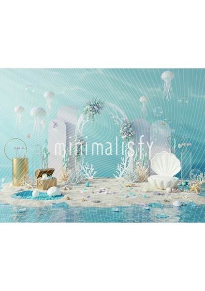 Deniz Altında Yüzmeye Davet Eden Büyülü Arka Plan | 200X150CM | Stüdyo Fonu