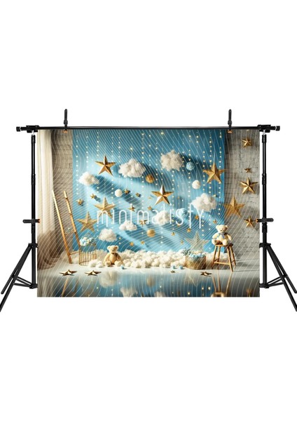 Işıltılı Yıldızlar ve Bulutlar Temalı 200X150CM Arka Plan, Stüdyo Fonu fiyatları