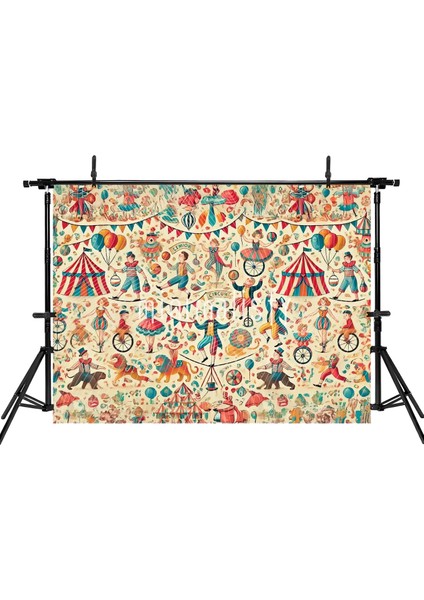 Sirk Temalı Renkli Arka Plan, 200X150CM, Stüdyo Fonu fiyatları