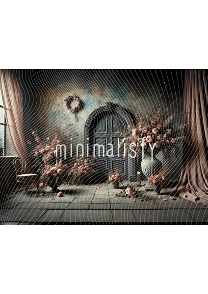 Romantik Çiçeklerle Süslenmiş 200X150CM Arka Plan, Stüdyo Fonu