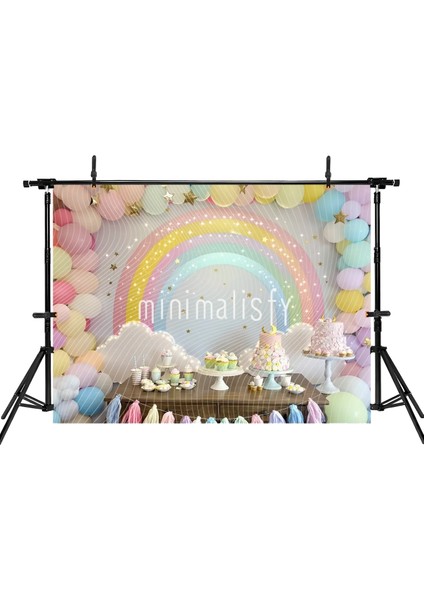 Renkli Balonlar ve Pastalarla Fantastik Bir Parti Arka Planı 200X150CM, Stüdyo Fonu fiyatları