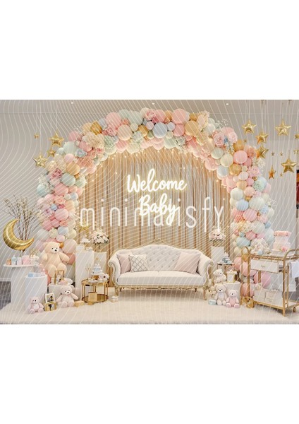 Neşeli Arka Plan, 200X150CM, Bebek Kutlamaları Için Şık Bir Stüdyo Fonu