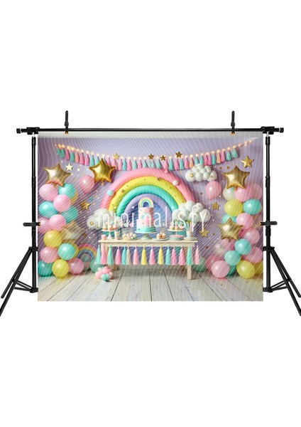 Renkli Balonlar ve Pastalarla Dolu Bir Parti Arka Planı, 200X150CM, Stüdyo Fonu fiyatları