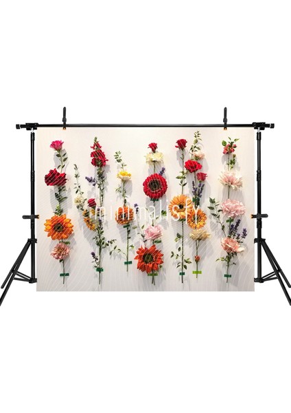 Renkli Çiçeklerle Dolu Bir Arka Plan; 200X150CM; Stüdyo Fonu fiyatları