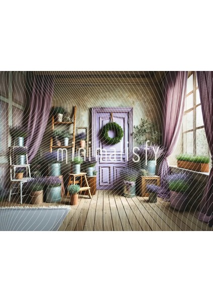 Lavanta Bahçesi Temalı 200X150CM Arka Plan, Stüdyo Fonu