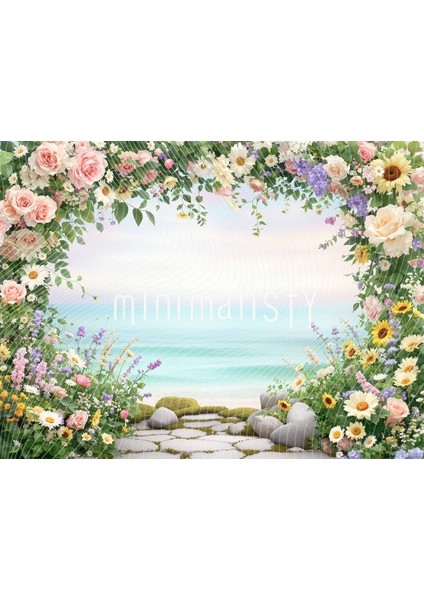 Büyüleyici Çiçeklerle Süslenmiş Arka Plan, 200X150CM, Stüdyo Fonu