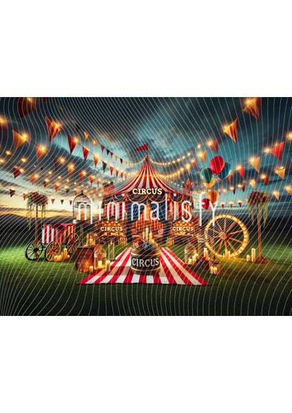Sirk Temalı Parlak Arka Plan, 200X150CM, Stüdyo Fonu