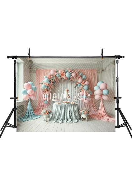 Romantik Balonlar ve Çiçeklerle Dolu Arka Plan, 200X150CM, Stüdyo Fonu