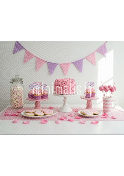 Pembe Rüya: Pastalar ve Tatlılarla Dolu, 200X150CM Arka Plan Stüdyo Fonu