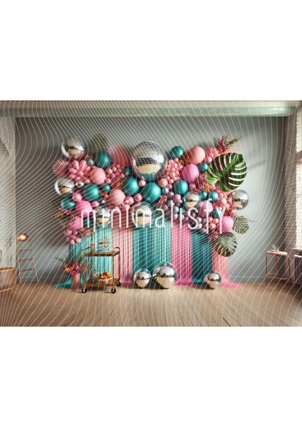 Renkli Balonlar Arka Plan 200X150CM, Stüdyo Fonu
