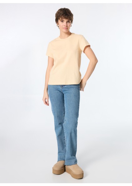 Yuvarlak Yaka Bej Kadın T-Shirt 8M1543 fiyatları