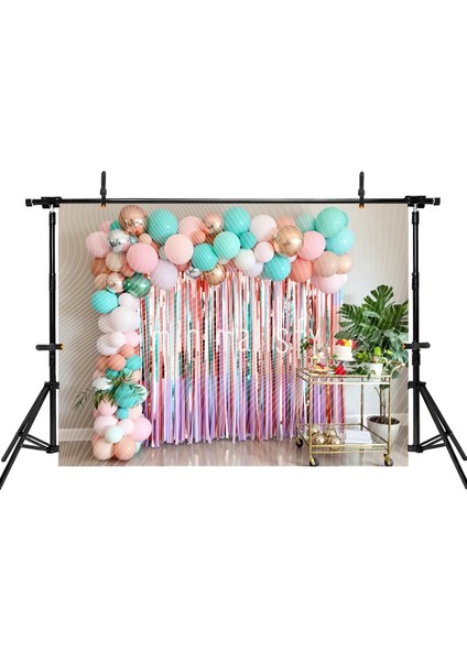 Rengarenk Balonlarla Dolu Şık Arka Plan 200X150CM, Stüdyo Fonu fiyatları