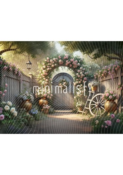 Eşsiz Çiçeklerle Dolu Bahçe Arka Plan, 200X150CM, Stüdyo Fonu