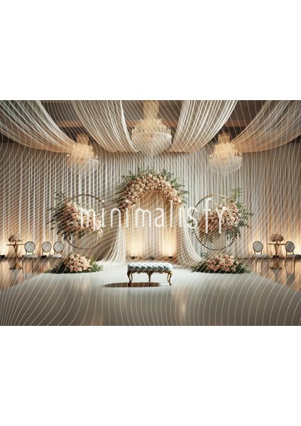 Romantik Bir Düğün Için Şık Arka Plan 200X150CM, Stüdyo Fonu