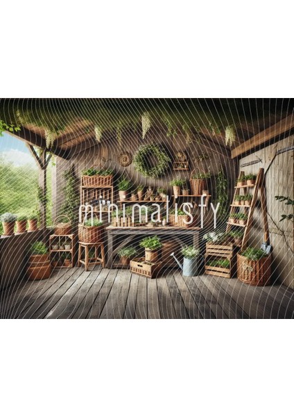 Doğanın Duygusu: Ahşap ve Yeşillik Temalı 200X150CM Arka Plan, Stüdyo Fonu