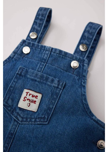 Kız Bebek Dokuma Etiketli Jean Salopet Tulum D7877A525SP