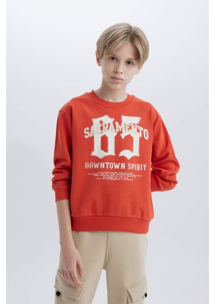 Erkek Çocuk Bisiklet Yaka Baskılı Sweatshirt D7712A825SP fırsatları