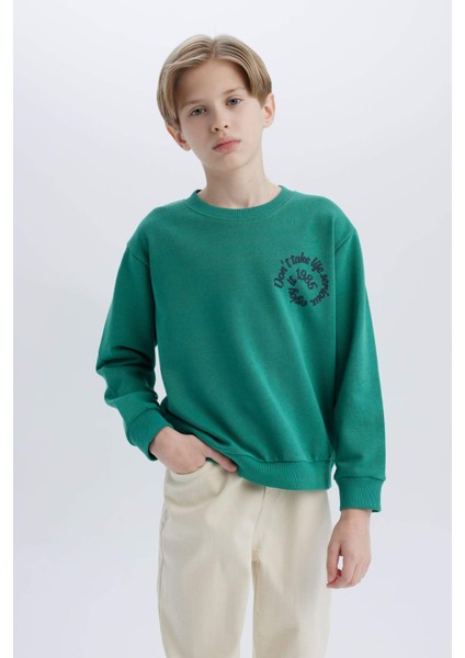 Erkek Çocuk Bisiklet Yaka Sırt Baskılı Sweatshirt D7711A825SP fırsatları