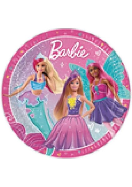 Barbie Lisanslı Karton Tabak