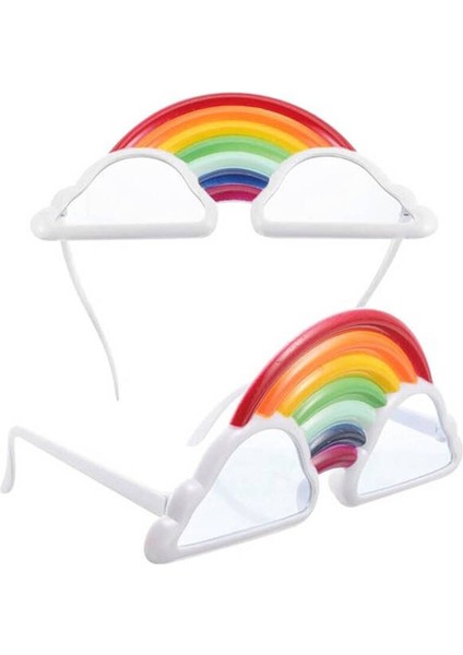 Parti Gökkuşağı Plastik Gözlük