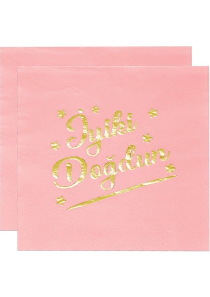 Mavi Yaldızlı Gümüş Varaklı Happy Birthday Baskılı Sunumluk Peçete 16 Adet Doğum Günü Parti Konsepti fiyatları