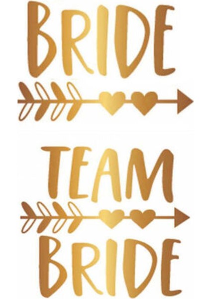 Dövme Team Brıde Oklu Kalpli Varaklı Altın Pk:12