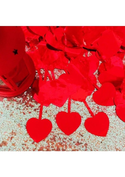 Işıltılı Kalpli Kırmızı Renkli Arka Fon Kendinden Yapışkanlı Folyo Kapı Perdesi Metalik Duvar Süsü fırsatları