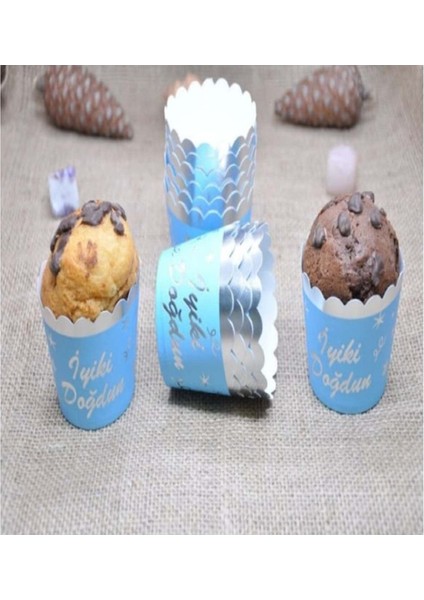 Iyi Ki Doğdun Mavi Gümüş & Cupcake Kalıbı & Kek Kapsülü & 25'li Kek Kalıbı fiyatları