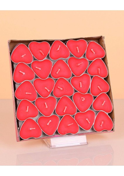 Mum Tealight Kırmızı Kalpli 50 Adet fiyatları