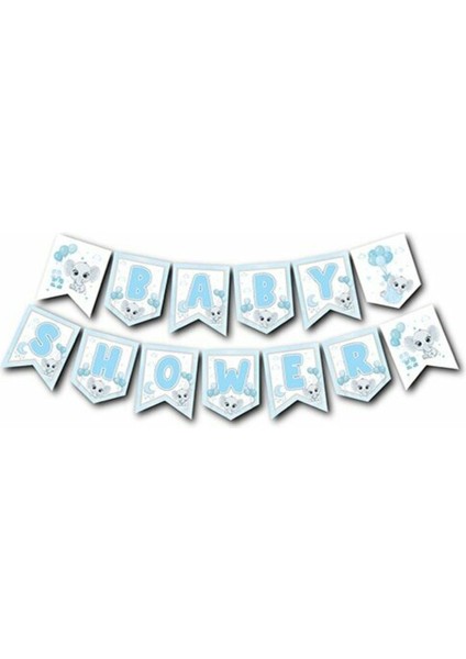 Baby Shower Mavi Renk Banner