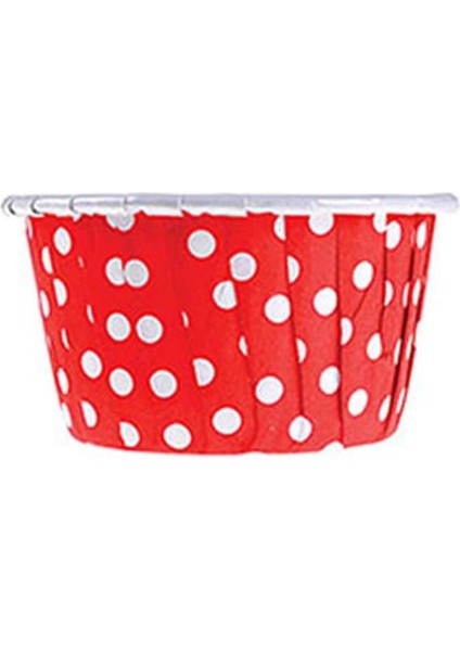 Kırmızı Puantiyeli 50'li Kek Kalıbı Fırında Dağılmayan 7 x 3.5 cm Muffin Kalıbı Cupcake Stand Kapsülü fırsatları