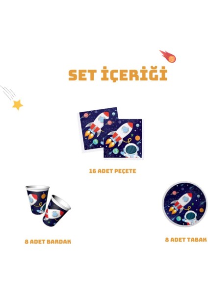 Kozmik Galaksi Uzay Temalı Doğum Günü Parti Seti 8 Kişilik Uzay Temalı Parti Seti fiyatları