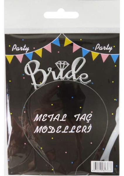 Bride Yazılı Metal Taç Gümüş Renkli Gri Renginde Bekarlığa Veda Partisi Konsepti Taç fiyatları