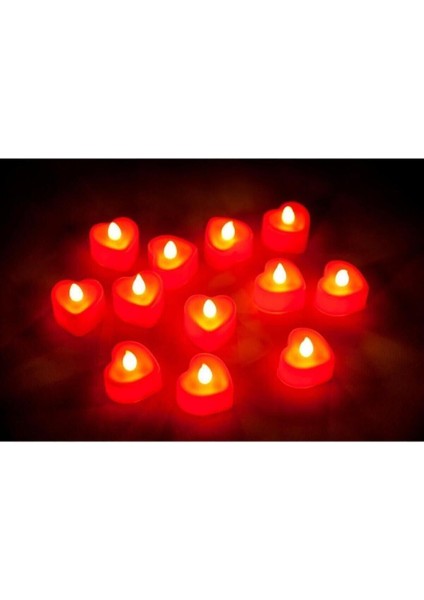 Ledli Tealight Mum Kalpli Kırmızı
