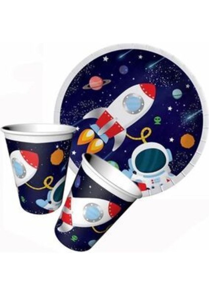 Uzay Kozmik Galaksi 8 Kişilik Doğum Günü Parti Seti