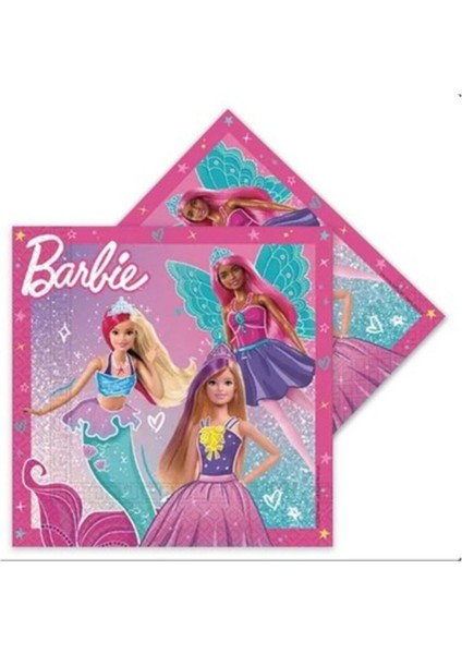 Barbie Peçete Doğum Günü Parti Konsepti Lisanslı 16 Adet 16X16 cm