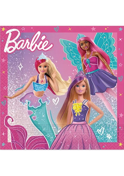 Barbie Peçete Doğum Günü Parti Konsepti Lisanslı 16 Adet 16X16 cm fiyatları