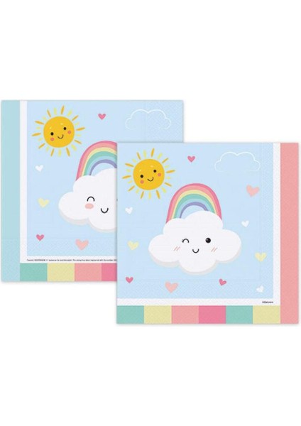 Gökkuşağı Bulut Kağıt Peçete 33 x 33 cm (16 Ad)