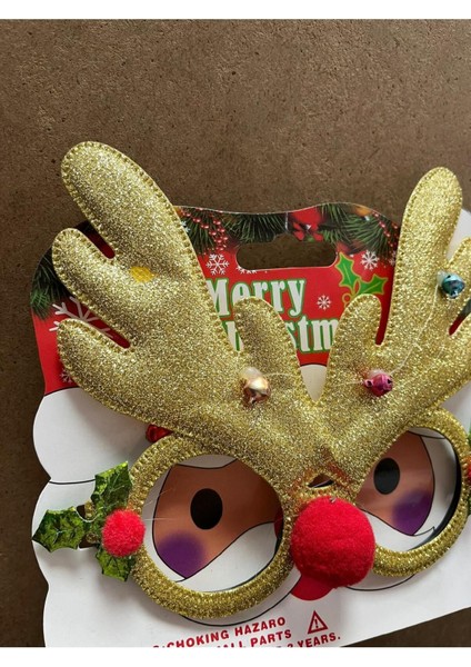 Yılbaşı Gold Simli Geyik Gözlük