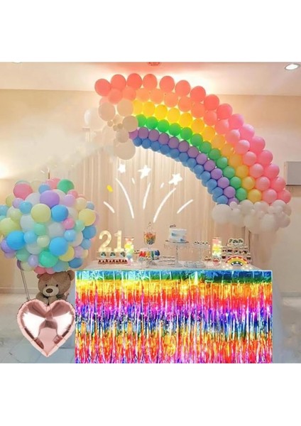 Metalize Masa Eteği Renkli Gökkuşağı 100X200 cm Unicorn fiyatları