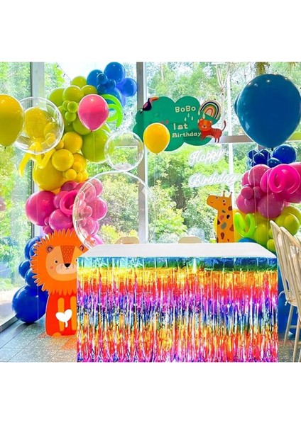 Metalize Masa Eteği Renkli Gökkuşağı 100X200 cm Unicorn modelleri
