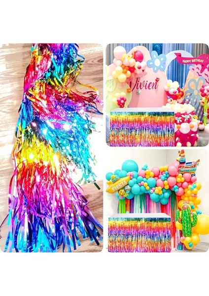 Metalize Masa Eteği Renkli Gökkuşağı 100X200 cm Unicorn fırsatları
