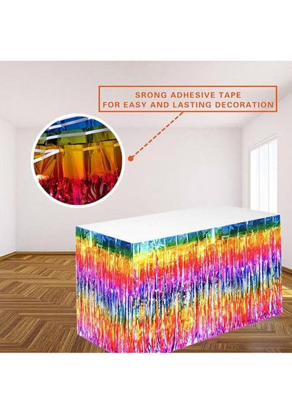 Metalize Masa Eteği Renkli Gökkuşağı 100X200 cm Unicorn indirimleri
