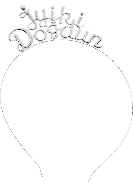 Metal Parti Tacı Iyiki Doğdun Gümüş Renk