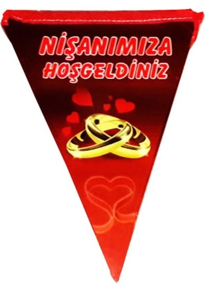 Nişanımıza Hoşgeldiniz Üçgen Flama